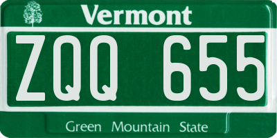 VT license plate ZQQ655