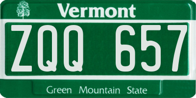 VT license plate ZQQ657