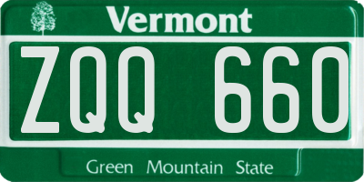 VT license plate ZQQ660