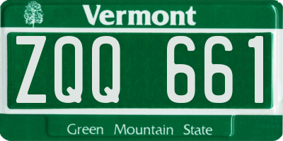 VT license plate ZQQ661