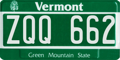 VT license plate ZQQ662
