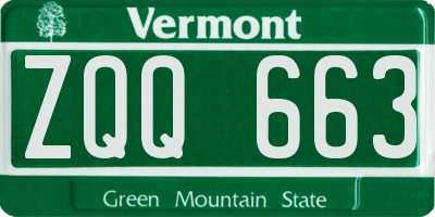 VT license plate ZQQ663