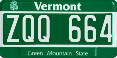 VT license plate ZQQ664