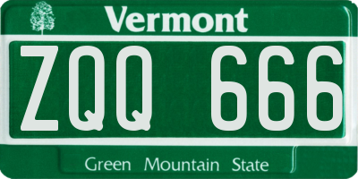 VT license plate ZQQ666
