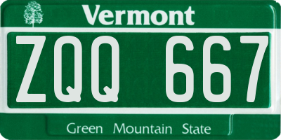 VT license plate ZQQ667
