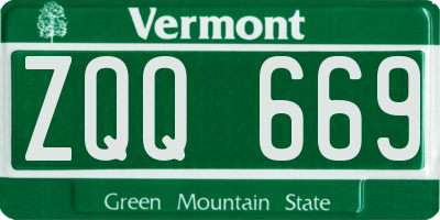 VT license plate ZQQ669