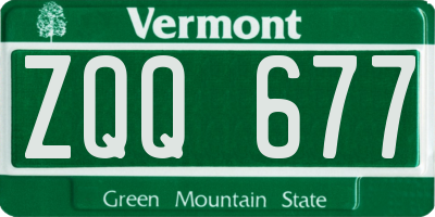 VT license plate ZQQ677