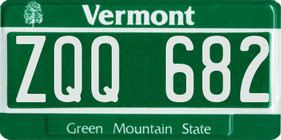 VT license plate ZQQ682