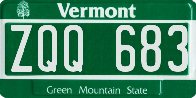 VT license plate ZQQ683