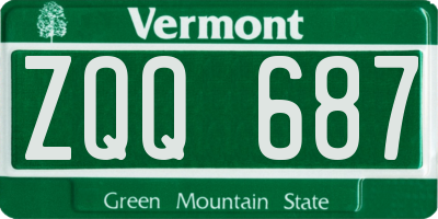 VT license plate ZQQ687