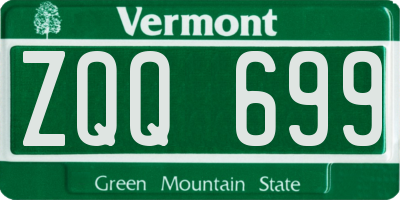 VT license plate ZQQ699