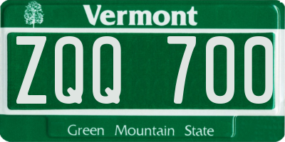VT license plate ZQQ700