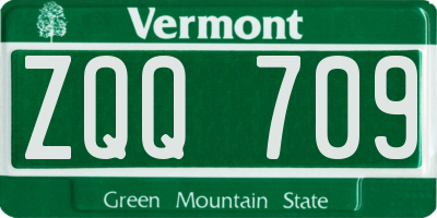 VT license plate ZQQ709