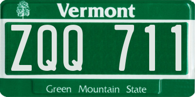VT license plate ZQQ711