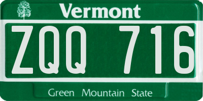 VT license plate ZQQ716