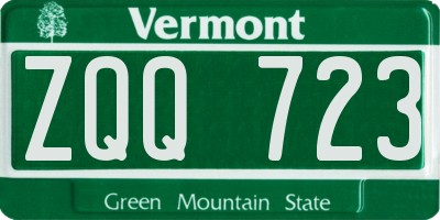 VT license plate ZQQ723