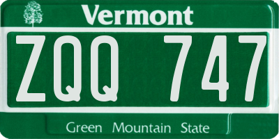 VT license plate ZQQ747