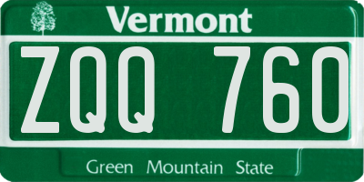 VT license plate ZQQ760