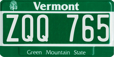 VT license plate ZQQ765