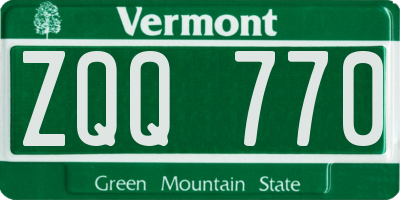 VT license plate ZQQ770