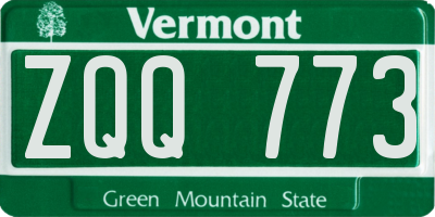 VT license plate ZQQ773