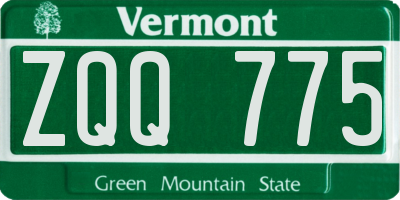 VT license plate ZQQ775