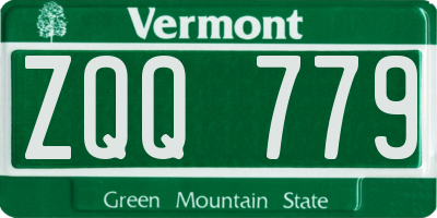 VT license plate ZQQ779