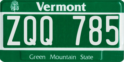 VT license plate ZQQ785