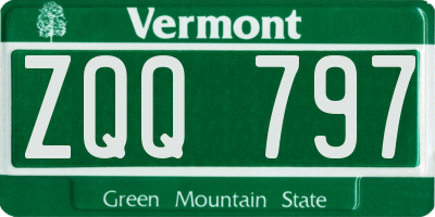 VT license plate ZQQ797