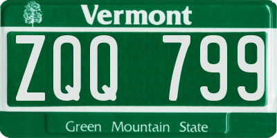 VT license plate ZQQ799