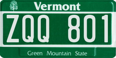 VT license plate ZQQ801