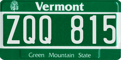 VT license plate ZQQ815