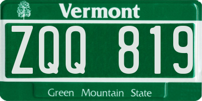VT license plate ZQQ819