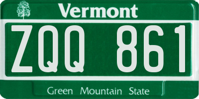 VT license plate ZQQ861