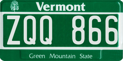 VT license plate ZQQ866