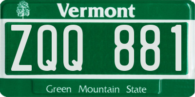VT license plate ZQQ881