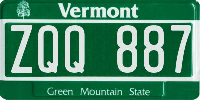 VT license plate ZQQ887