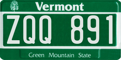 VT license plate ZQQ891