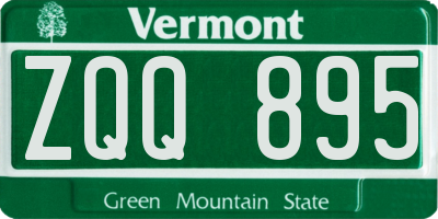 VT license plate ZQQ895