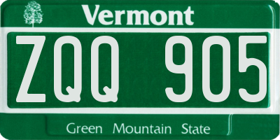 VT license plate ZQQ905