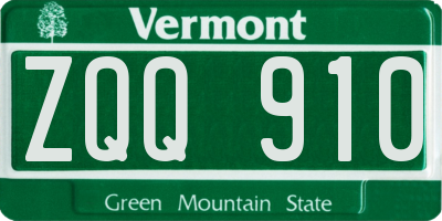VT license plate ZQQ910