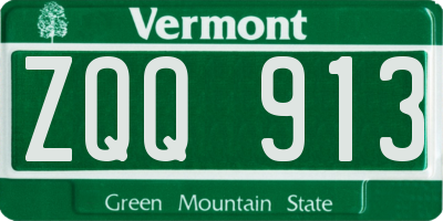 VT license plate ZQQ913