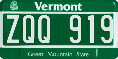 VT license plate ZQQ919