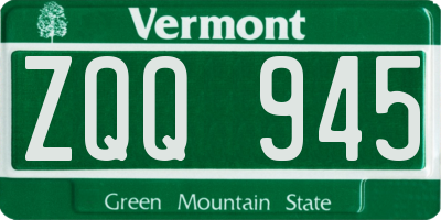 VT license plate ZQQ945