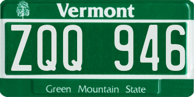 VT license plate ZQQ946