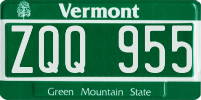 VT license plate ZQQ955