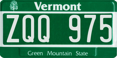 VT license plate ZQQ975