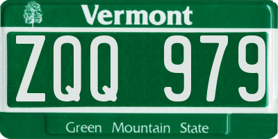 VT license plate ZQQ979