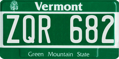 VT license plate ZQR682