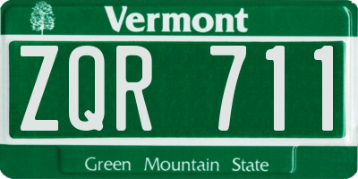 VT license plate ZQR711